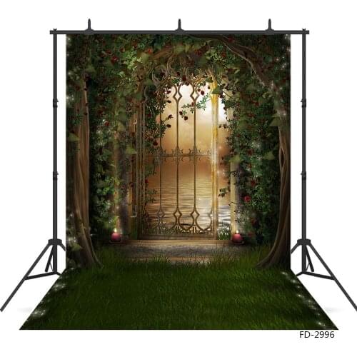 Photography Backdrop Flower Leaves Grassland Vintage Arch for Halloween Vinyl Cloth Backgrounds for Children Baby Photophone