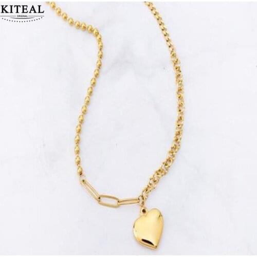 KITEAL New Sale Gold Filled necklaces & pendants for female he \\\"O\\\" chain, the heart bead necklace fine fashion jewelry