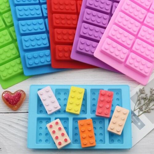 Creative building block silicone chocolate mold 10 hole rectangular cake mold Handmade soap mold