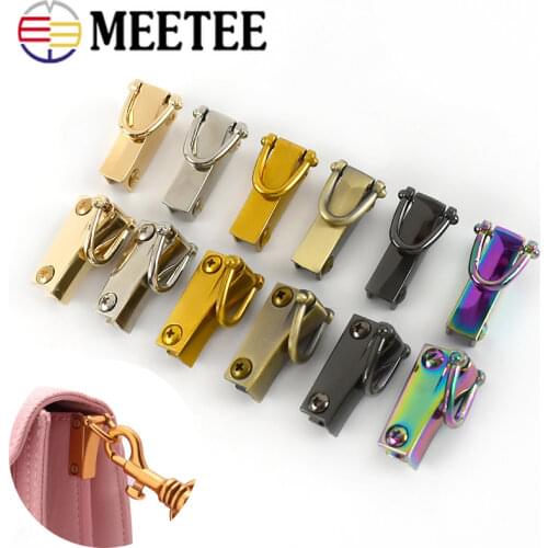 Meetee 2Pairs Handbags Shoulder Metal Sides Hanging Clip Buckles Bag Chain Strap Clasp Hook Hardware Leather Accessories F1-25