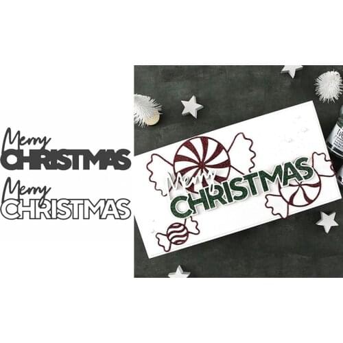 Merry christmas metal cutting dies cut die mold for diy scrapbooking cards making paper crafts knife mould new 2020 diecuts