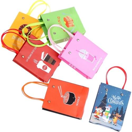 Handmade 1:12 Dollhouse Miniature Mini DIY Fashion Handbag Model Doll Shopping Bag Doll House Accessories