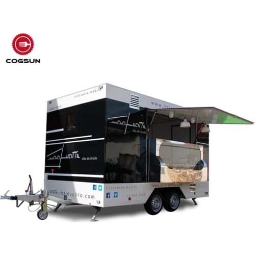 Mobile ice cream truck 7.5ft dining car trailer for europe vendors hotdog food cart