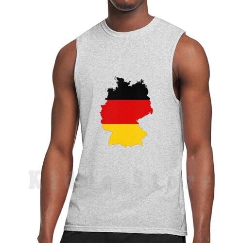 German Flag On The German Map Tank Tops Vest 100% Cotton Germany Madeingermany Visitgermany Frankfurt München