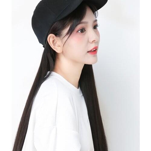 Newest Baseball Cap with Synthetic Hair Extension Long Hair Wig Hat for Women