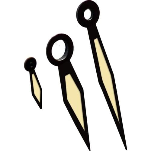 New 3pcs Black Watch Hands Blue Luminous Edge Classic For Eta 6497 6498 For Seagull St3600/St3620 Movement Watch Accessories