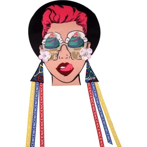 New Arrival Girl Printed Beaded Sequined Patches Embroidery Applique Sew On Clothes Sewing Supplies Decorative Patches EP2051