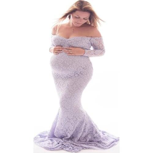 Pregnant Mother Dress Maternity Photography Props Women Pregnancy Clothes Lace Dress For Pregnant Photo Shoot Clothing Vestido