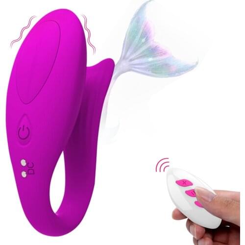 Remote Control U Shape Mermaid Vibrator G Spot Stimulator Clitoris Massager Double Motor Vibrating Wearable Vibrator Sex Toys