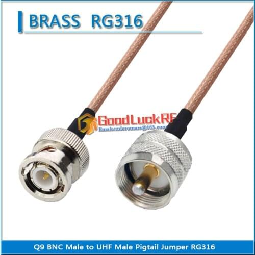 1X Pcs High-quality UHF Male To BNC Male Plug UHF - BNC RF Connector RG316 Pigtail Jumper Cable Low Loss