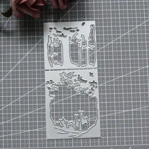 Forest Tree Animal Deer Frame Stencil 2021 for Scrapbooking Photo Album Card Making Paper Craft New Metal Cutting Dies