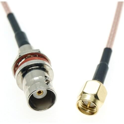 SMA Male plug to BNC Female Nut bulkhead O-ring Jumper Pigtail FPV RF Coax RG316 Cable S
