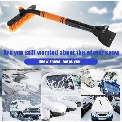 2 IN 1 Car Shoveling Snow Removal Ice Defrost Scraping Snow Sweeping Brush With Wiper Protection For Vehicle Winter Tools Set