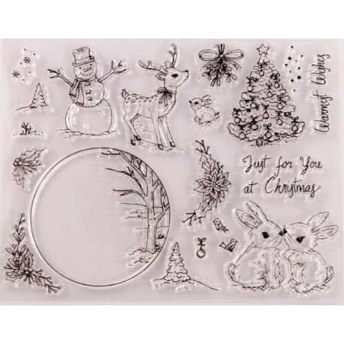 Snowman Rabbit Silicone Clear Seal Stamp DIY Scrapbooking Embossing Photo Album