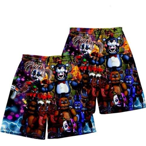 2021 New 3D FNAF Sport Shorts Men Women Five Nights At FNAF Hip Hop Summer kimono Short Pants Hot Sale Sweatpants No belt