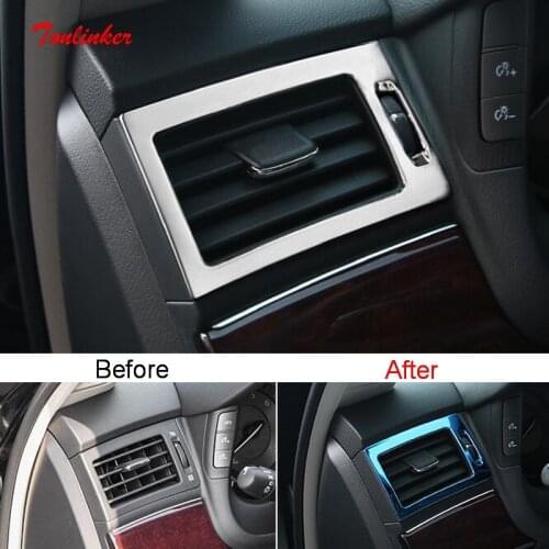 Tonlinker Interior Car Beside Outlet Cover sticker For Infiniti Q70/Q70L 2019-2020 Car styling 2 PCS Stainless steel Stickers