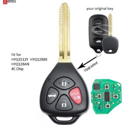 Keyecu Upgraded Smart Remote Key Fob for Toyota Avalon 1998 1999 2000 2001 2002 2003 2004 - FCC: HYQ12BBX HYQ12BAN HYQ1512Y