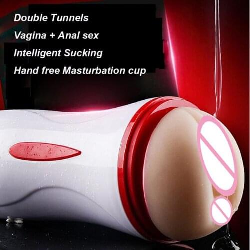 Vagina Anal Masturbation Cup Vagina Real Pussy Penis Pump Blowjob Vibrator Male Mastrubator For Man Masturbardor Masculino