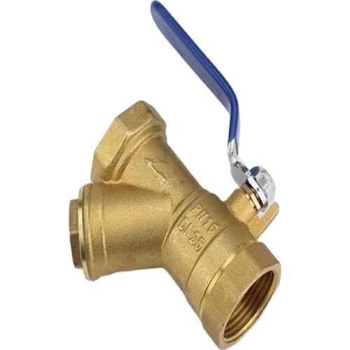 Y-type filter ball valve Copper ball valve 4 points 6 points 1 inch DN15 20 25 32 ball valve with filter