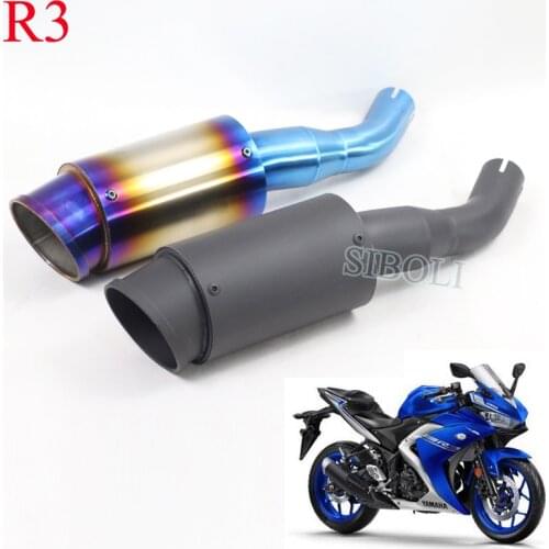 YZF R3 Motorcycle Full System Exhaust Muffler Pipe Black Blue Color Tube Modified Moto Exhaust Brand Laser For Yamaha YZF-R3