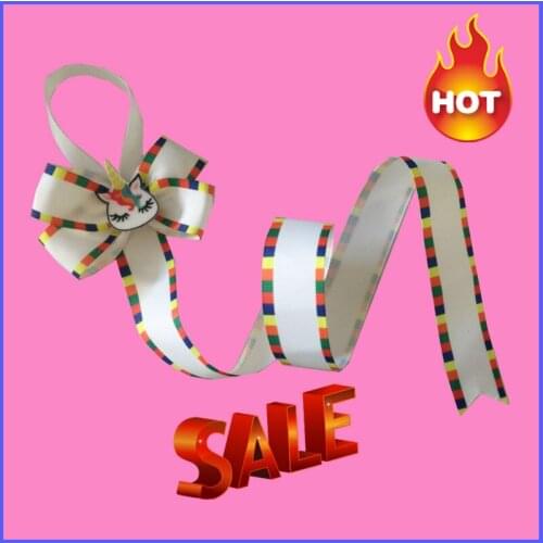 12 BLESSING 30 Inch Hair Clip Holder Rainbow Ribbon Bow Storage Organizer unicorn doll