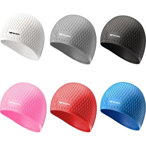 Women Men Swimming Cap Waterproof Colorful Adult Long Hair Silicone CapsSports High Elastic Bath Caps