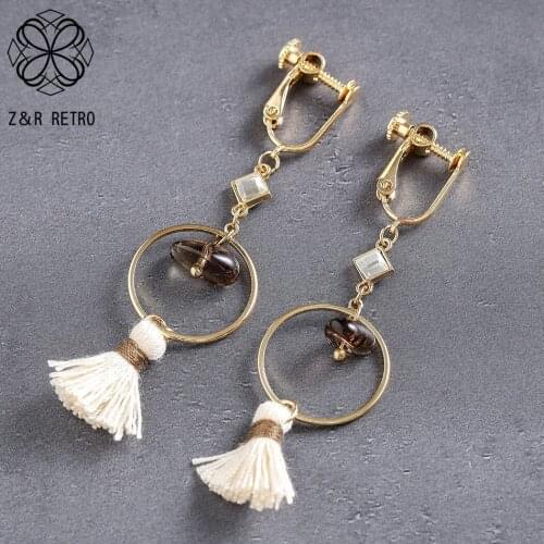 2021 Trend Stone Drop Earrings Dangle Suspension Pendientes Bohemia Jewelry for Women Fashion Accessories brinco Free Shipping