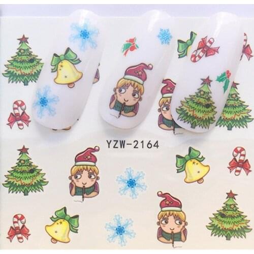1 sheets DIY Nail Art Water Transfer Stickers Christmas Snowflake slider adhesive Watermark Decals Women Beauty Wedding Nails