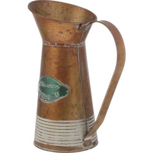 1Pc Metal Iron Flower Vase American Rustic Style Flower Bucket Home with Handle