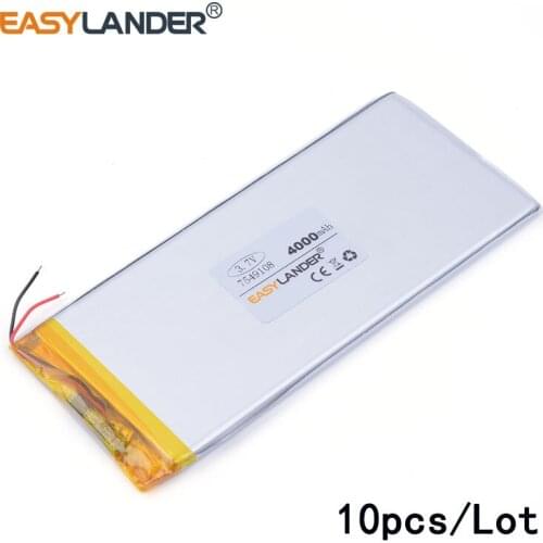 10pcs/Lot 3.7V 4000mAH 7549108 lithium Li ion polymer rechargeable battery for tablet pc cell phone POWER BANK Power mobile