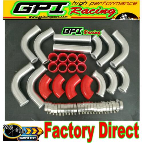 3" 76mm UNIVERSAL 12 PCS ALUMINIUM TURBO INTERCOOLER PIPE KIT