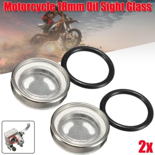 2 Sets/lot Master Brake Cylinder Reservoir Sight Glasses Motorcycle Dirt Bike Gasket 18mm For Honda Suzuki Kawasaki Harley