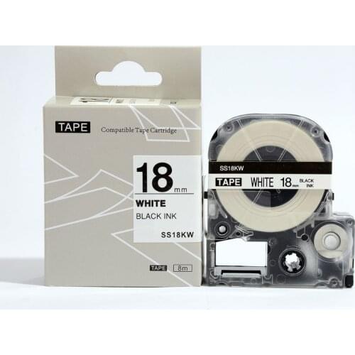 20PK compatible for SS18KW/ LC-5WBN 18mm black on white for labelworks label tapes LW-400 LW-600 or Kingjim Teprapro