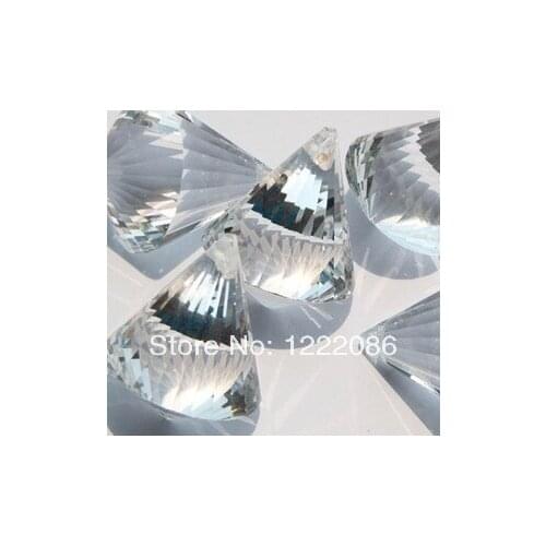 7pcs crystal clear faceted diamond shape hanging crystal pendant chandelier crystal ball 40mm