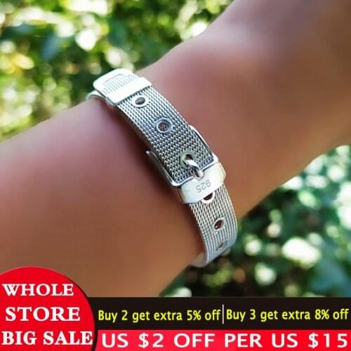 LMNZB Free Sent Certificate 100% 925 Solid Silver 10mm Watch Chain Belt Bracelet Jewelry Metropolitan Style Strand Bracelets