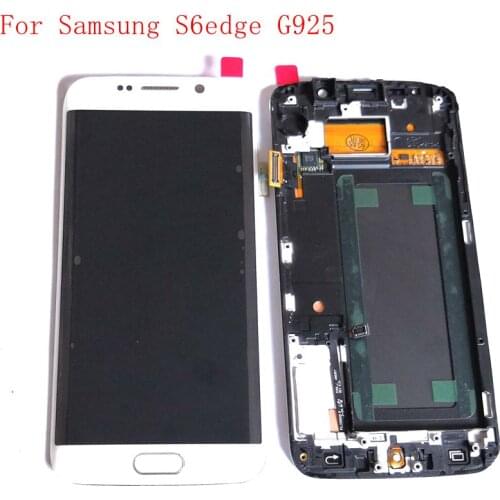5.1" Amoled For samsung Glaxy S6 edge G925 G925F g925FQ G925i screen digitizer touch glass frame full set s6edge screen