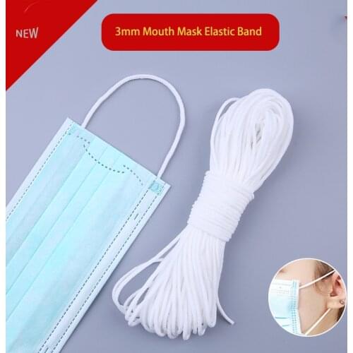10M 3MM Elastic Band for Mask Sewing Masks Cord Elasticos Elastiek Gomas Elasticas DIY Clothing Craft Accessories