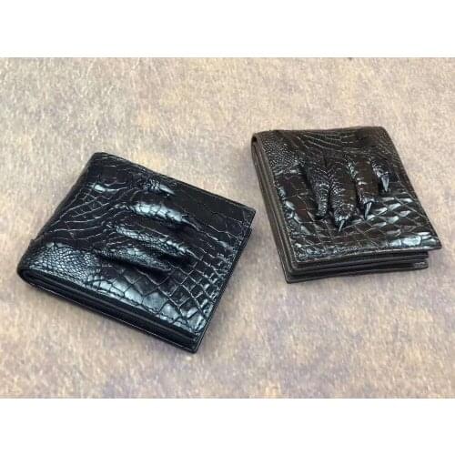 100% genuine crocodile leather alligator foot skin wallet and purse excellent solid quality men bank card cash holder and case
