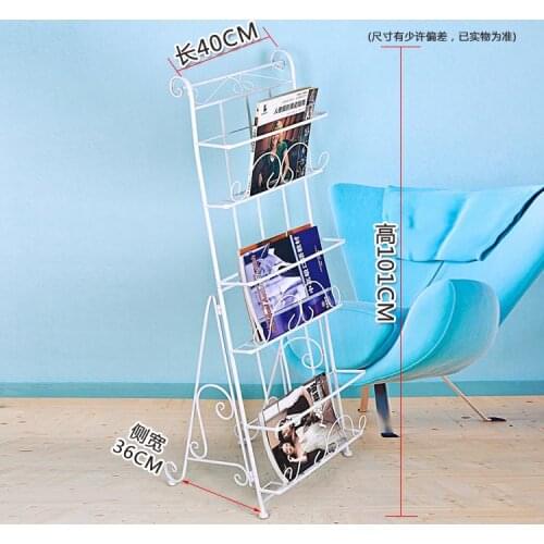 Creative Landing Europe Type Magazine Rack Newspaper Stand Shelf Wrought Iron Creative Advertising Display Shelves 101x40x30cm