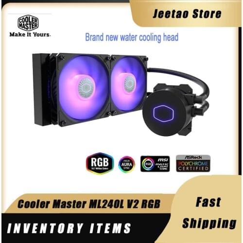 Cooler Master ML240L V2 RGB CPU Water Cooling Radiator 12cm SickleFlow RGB Computer Fan CPU Cooler For i9 2066/115x/AM4
