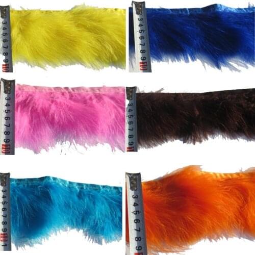 1meter Natural Multicolor Turkey Feather Trims 8-10cm Ribbon Webbing for Crafts Dress Accessory Home Decor Handmade DIY Feathers