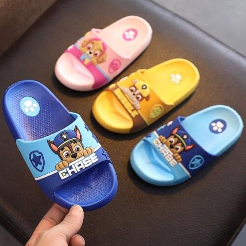 Paw Patrol Summer Non-slip Slippers Kids Indoor Bathroom Shoes Boys Girls Home Shoes Chase Skye Anime Figure Slipper For Child