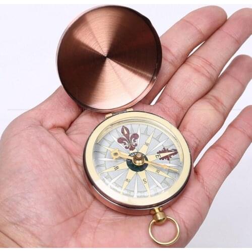 Copper Camp Present Compass Pocket Watch Style Advertising promotion Gift Foldable Luminous Outdoor compass for Children Student