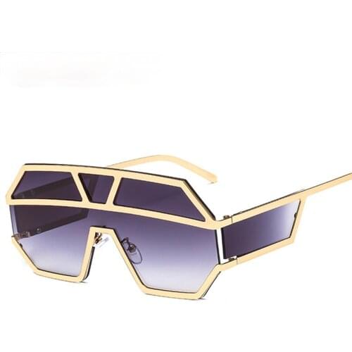 Fashion Square Sunglasses Women Oversized One Piece Lens Men Shades Glasses Female Trend Sunglasses Men Unique Eyewear UV400
