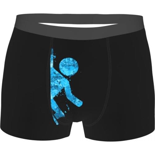 Blue Half Portal Game Chell Atlas P-Body Underpants Breathbale Panties Man Underwear Sexy Shorts Boxer Briefs