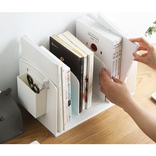 Desk Stationery Organizer Book Holder Simple Bookshelf Rack Office Accessories