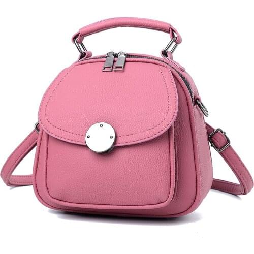 New 2021 Fashion Womens PU Leather Female Backpack Bag For Girls Large Capacity Wax School Shoulder Bags Y381