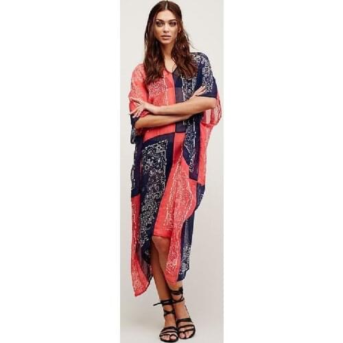 New Arrivals Beach Cover up Chiffon Swimwear Ladies Kaftan Beach Tunic Robe De Plage Bathing Suit Coverups Saida de Praia #Q115