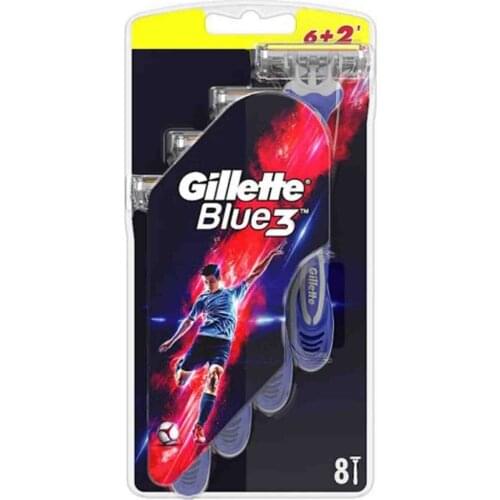 Blue3 Football Disposable Razor - 8 Pcs in 1 Pack