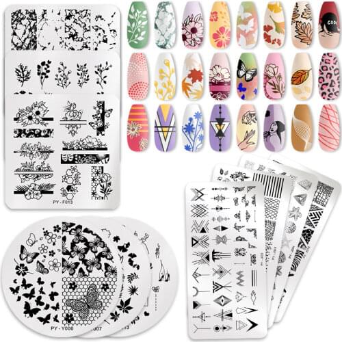 PICT YOU Nail Stamping Plates Lace Flower Leaf Butterfly Stamp Templates DIY Nail Designs DIY Nail Art Plate Printing Tools